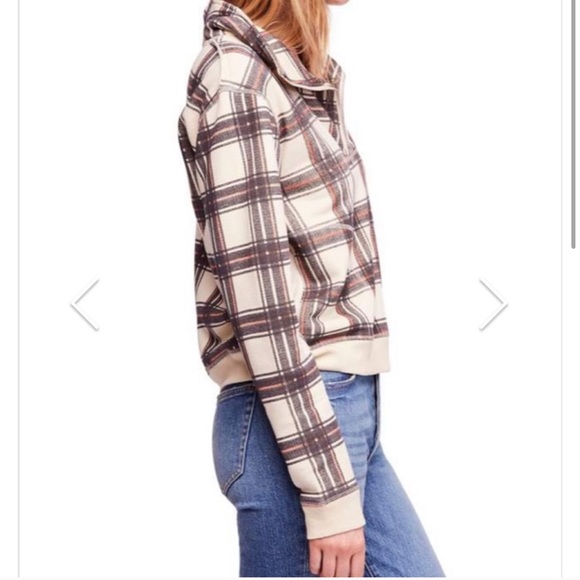 free people plaid sweatshirt - Picture 2 of 5